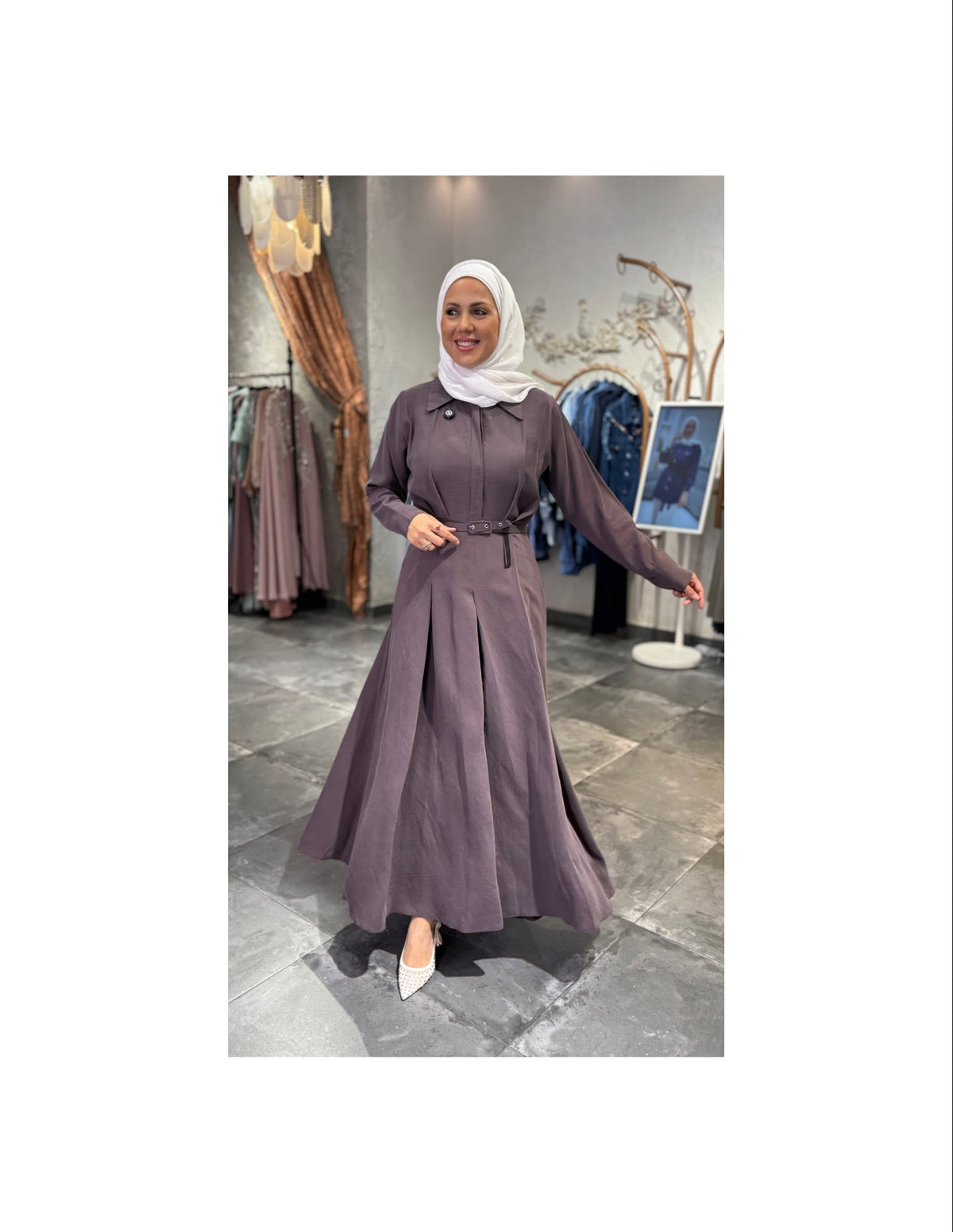 Regal Grace Belted Maxi Dress